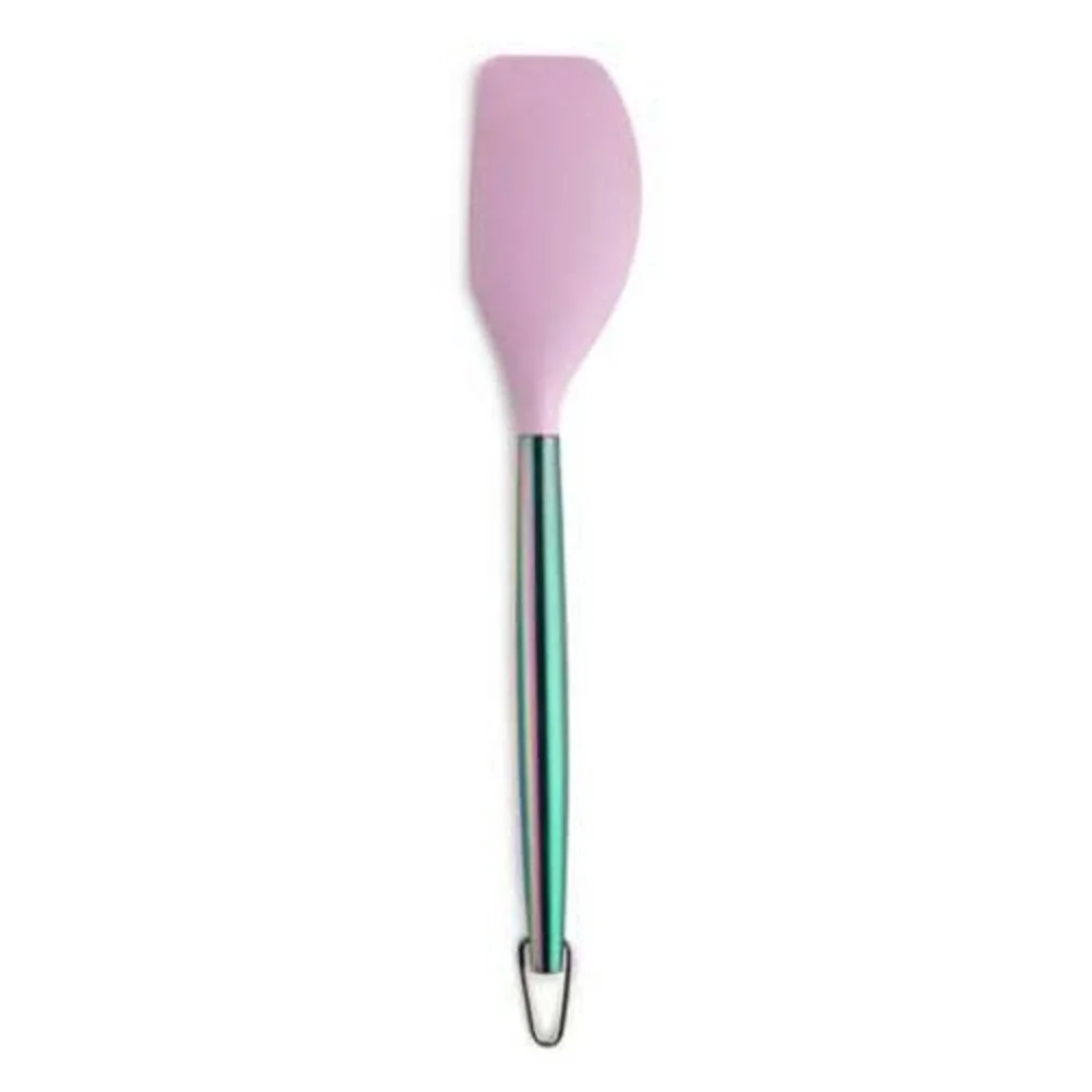 Unbranded Silicone Spatula Kitchen Tool One Size Pink  Iridescent Handle